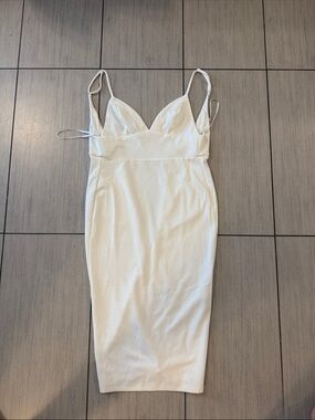 Lulus White Spaghetti Strap V Neck Dress